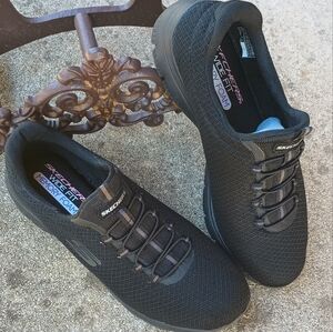 Skechers Wide Fit Sneakers (Black) A-3